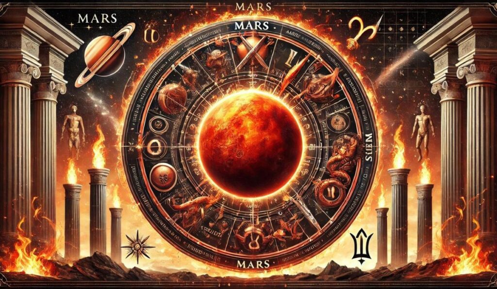 Mars i zodiaken, som symboliserar energi, handling och mod.